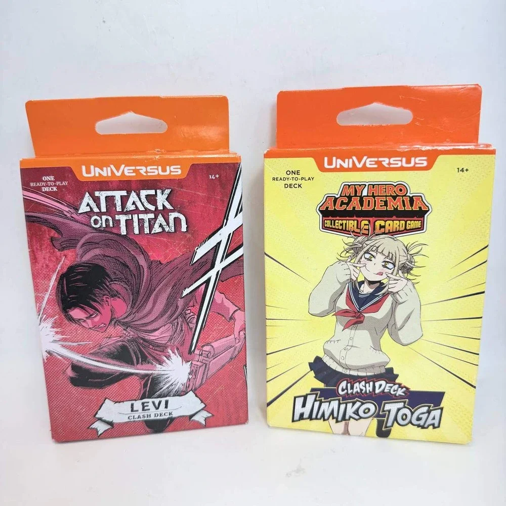 UniVersus CCG Clash Deck Lot Attack on Titan Levi & My Hero Academia Himiko Toga